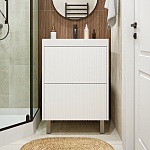 Vivon Тумба с раковиной Kristi 60 белая матовая рифленая